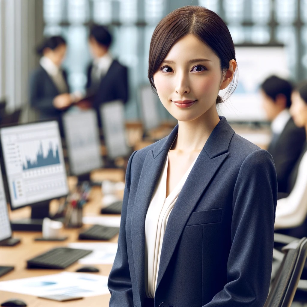 金融機関で働く女性の画像